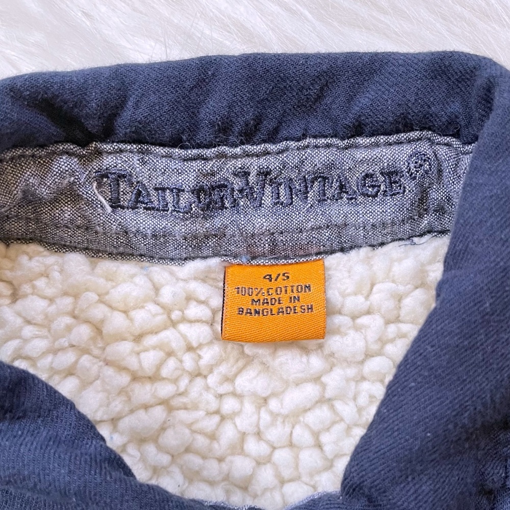 Tailor Vintage Button Down Shirt Jacket In Navy - Picture 4 of 7